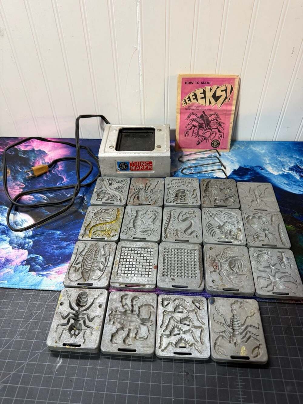 Mattel Thingmaker Creeple People Eeeeks Metal Mold Lot And Heater